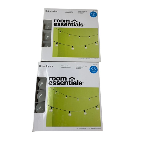 Room Essentials Other - NEW ! 2 x 25 ROOM ESSENTIALS Indoor Outdoor Use String Lights
